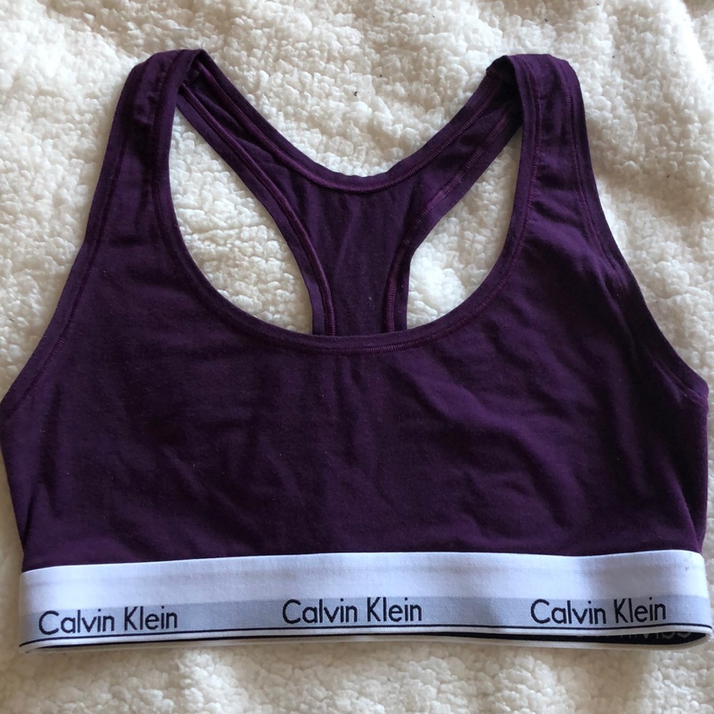 purple Calvin Klein bra, size L